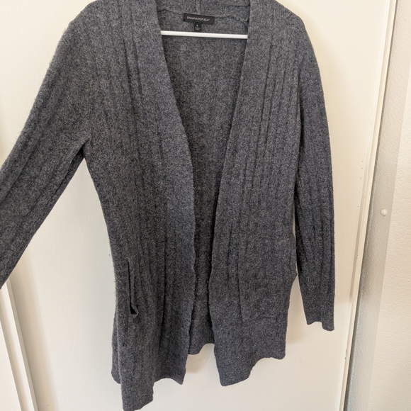Banana Republic Womens Small Wool Blend Open Cardigan Gray Cozy Casual Classic - Picture 5 of 10